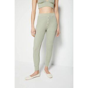Jonathan Simkhai‎ green willow Juliette Waffle Bralette and Jogger set small NWT